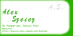 alex szeicz business card